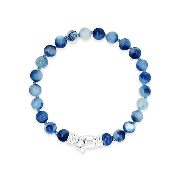 Royal Blue Jade Bracelet-Silver
