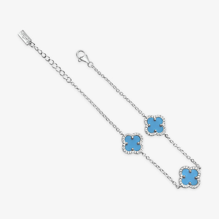 Three Clover Bracelet-Blue Turquoise