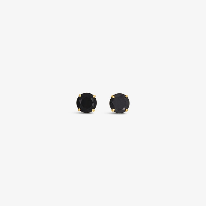 Round 4.00 CTW Black Studs - 10K Gold