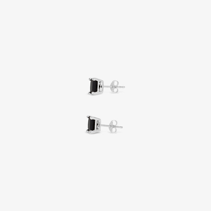 Princess 0.50 CTW Black Studs - 10K White Gold