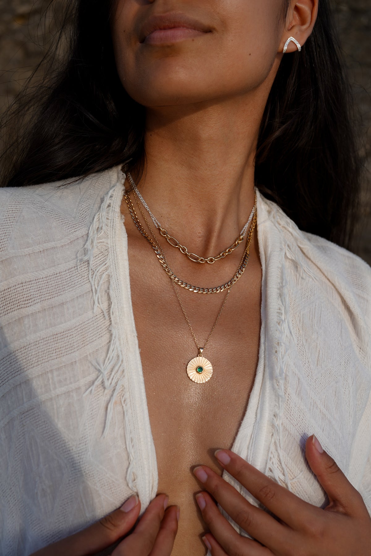 Collier chaîne courbée