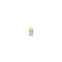 Single Earring Stone Charm-White-Gold