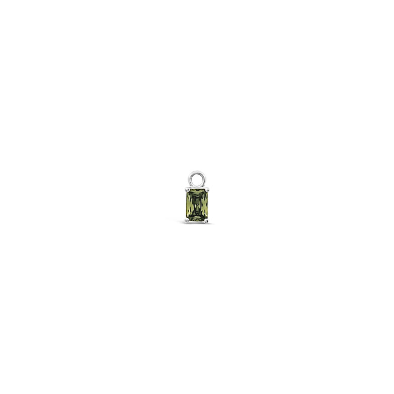 Single Earring Stone Charm-Emerald
