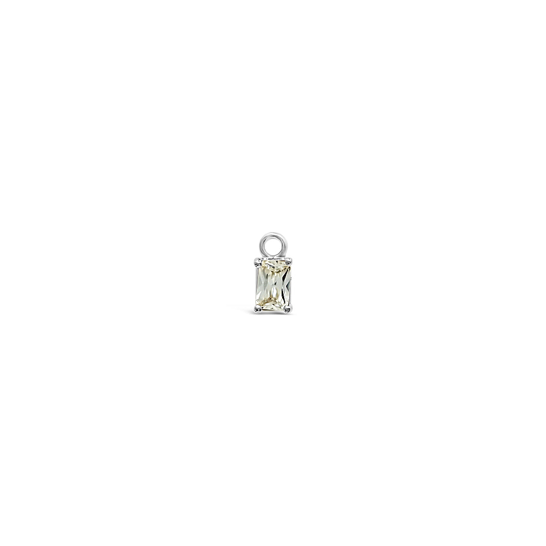Single Earring Stone Charm-White