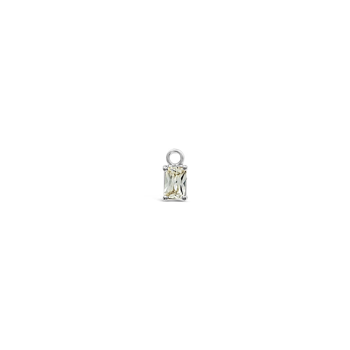 Single Earring Stone Charm-White