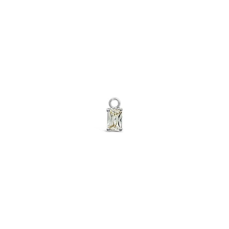 Single Earring Stone Charm-White