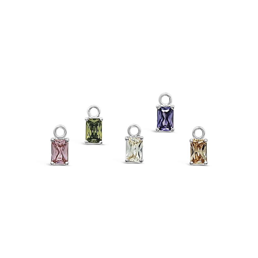 Single Earring Stone Charm-Emerald