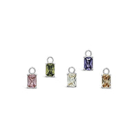 Single Earring Stone Charm-Emerald