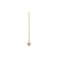 Single Earring Star CZ Charm with Chain