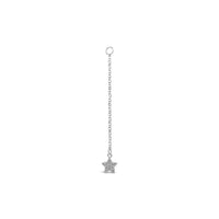 Single Earring Star CZ Charm with Chain