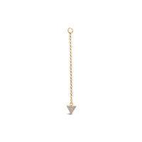 Single Earring Triangle CZ Charm with Chain