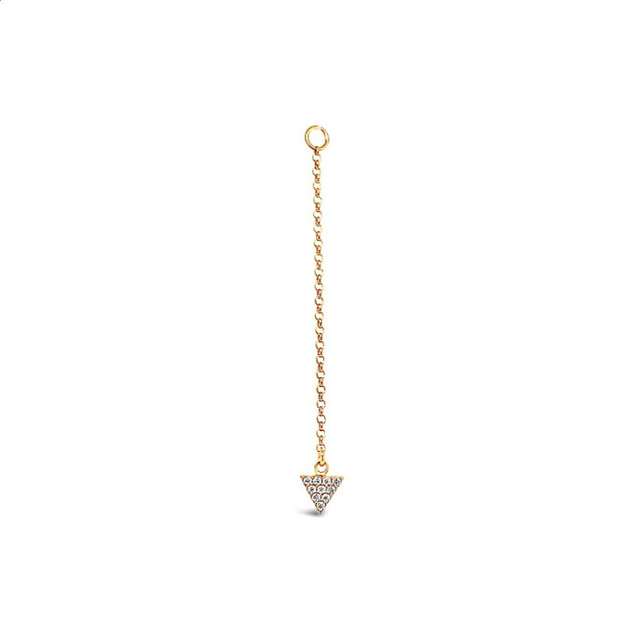Single Earring Triangle CZ Charm with Chain