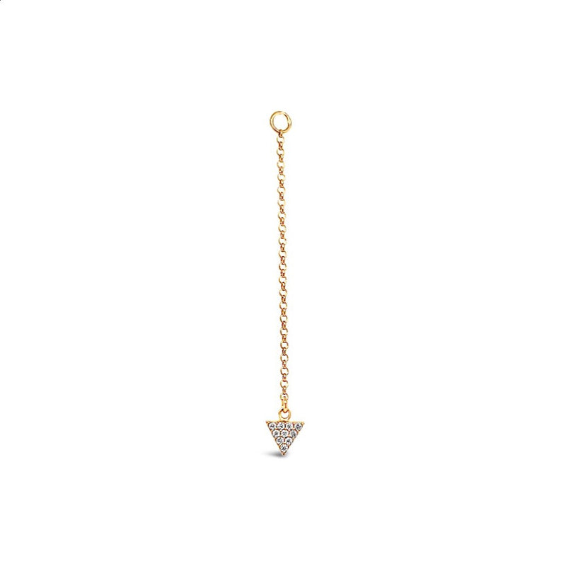 Single Earring Triangle CZ Charm with Chain