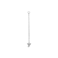 Single Earring Triangle CZ Charm with Chain