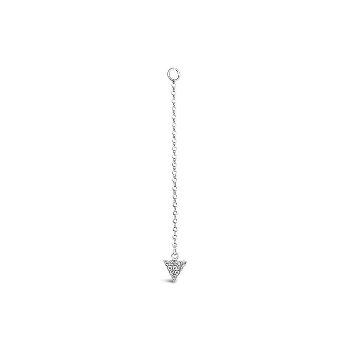 Single Earring Triangle CZ Charm with Chain