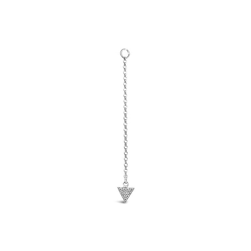 Single Earring Triangle CZ Charm with Chain