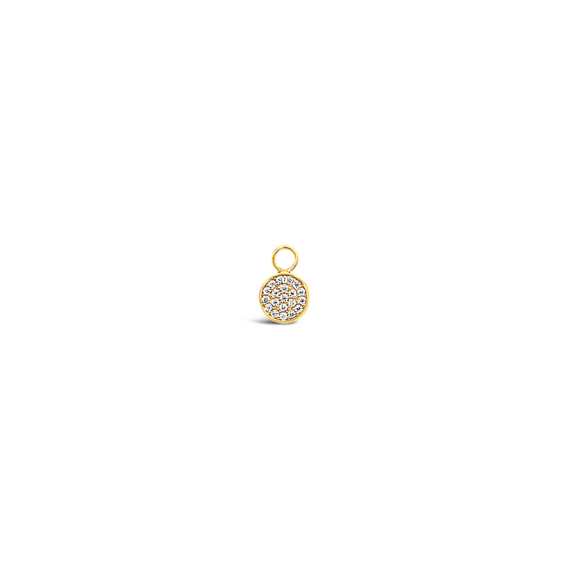 Single Earring Round CZ Charm