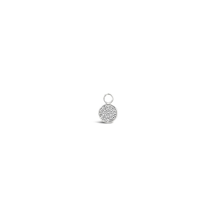 Single Earring Round CZ Charm