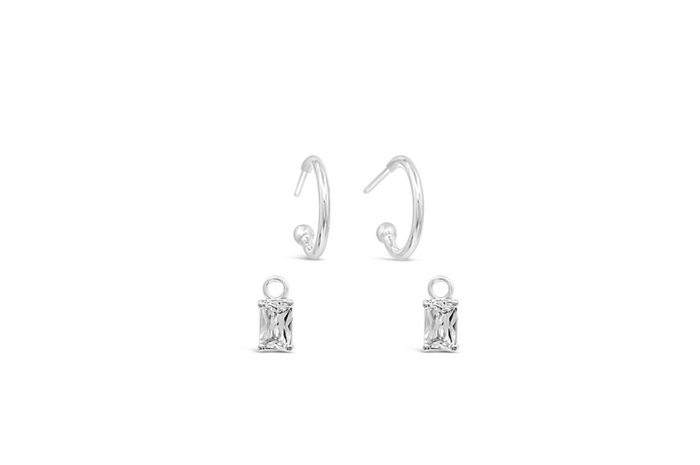 White CZ 10mm Hoop Set