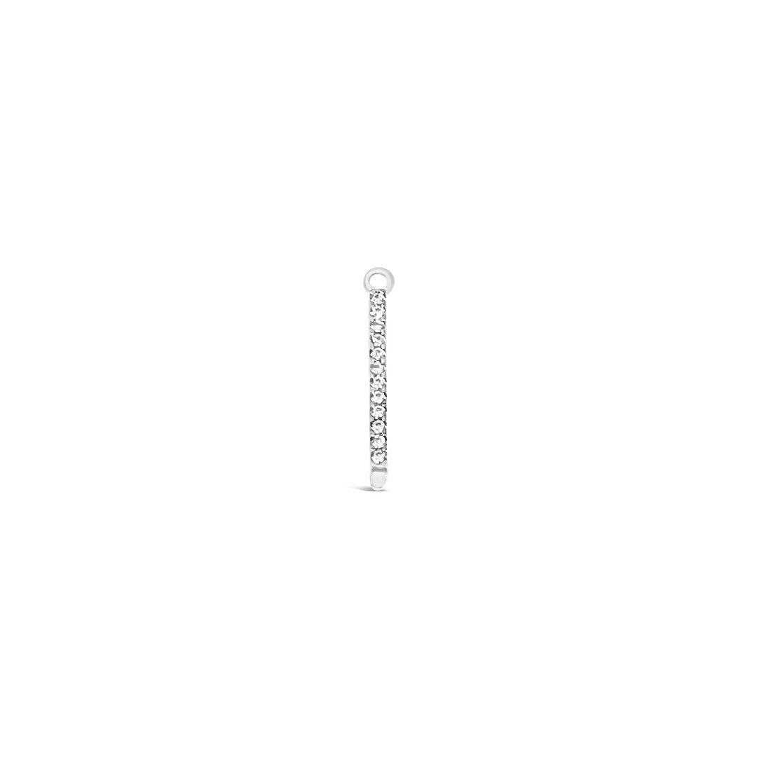 Single Earring White CZ Charm Stick-25mm