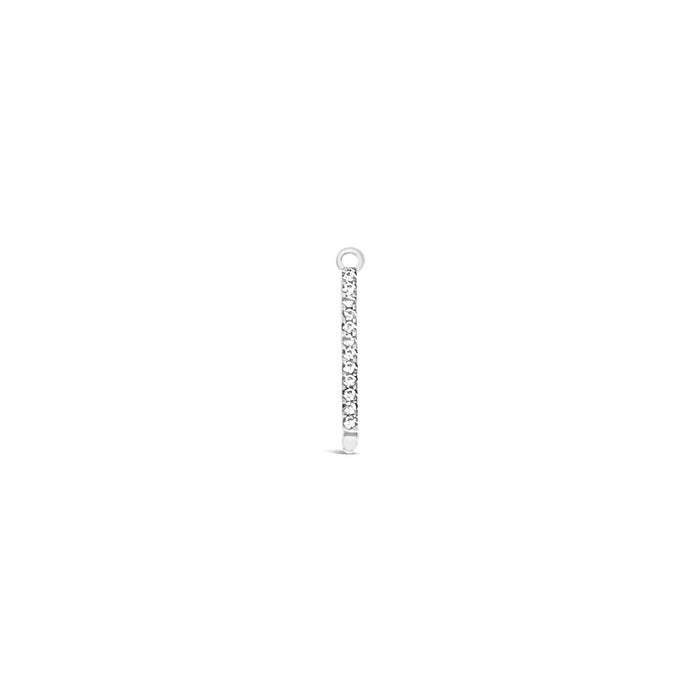 Single Earring White CZ Charm Stick-25mm