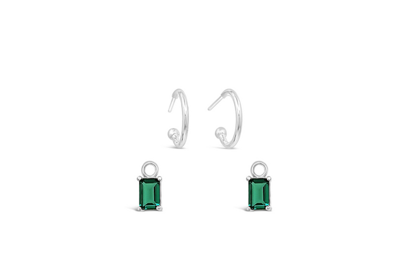 Emerald CZ 10mm Hoop Set