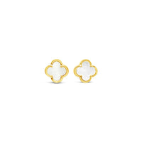Clover Stud Earring 10mm - Mother of Pearl -Gold