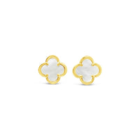 Clover Stud Earring 12mm - Mother of Pearl -Gold
