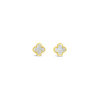Clover Stud Earring 8mm - Mother of Pearl -Gold