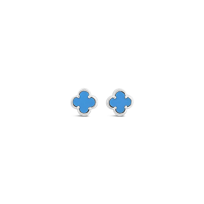 Clover Stud Earring 8mm - Turquoise