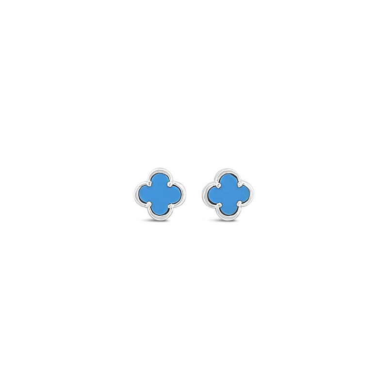Clover Stud Earring 8mm - Turquoise