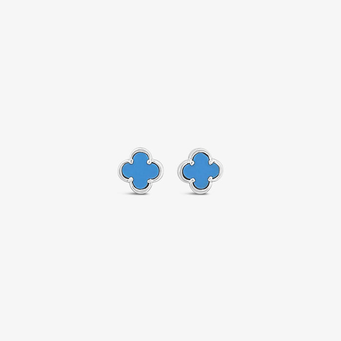 Clover Stud Earring 8mm - Turquoise