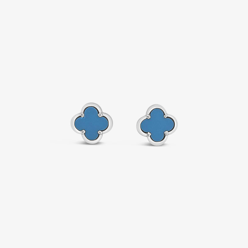 Clover Stud Earring 10mm - Turquoise
