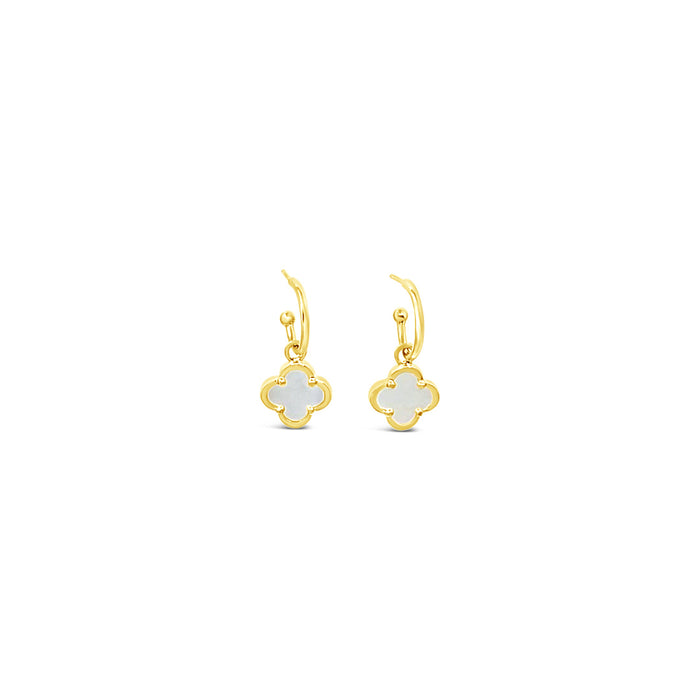 Clover Hoop Set 10mm - Mother of Pearl-Gold
