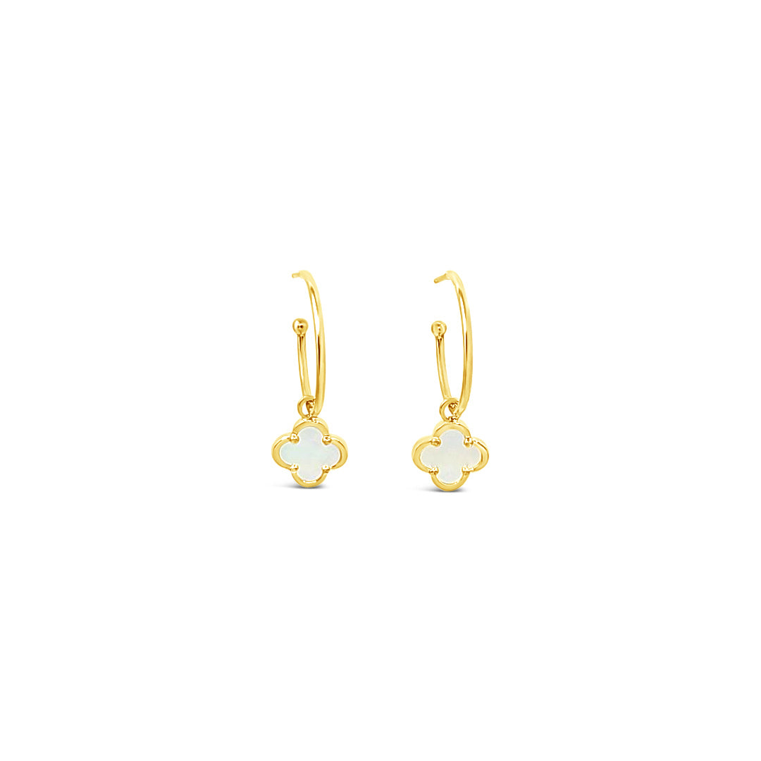 Clover Hoop Set 20mm - Mother of Pearl-Gold