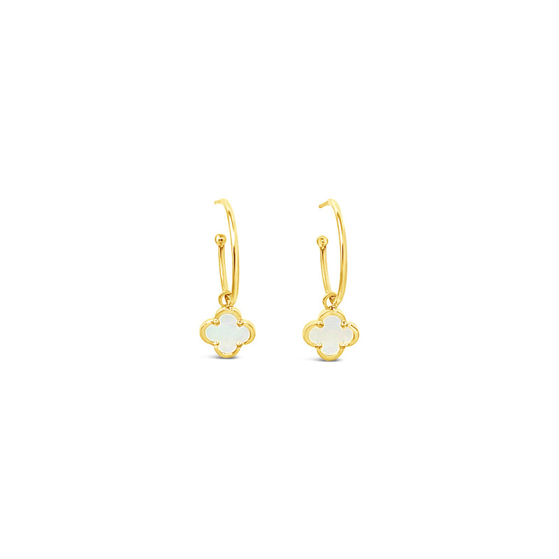 Clover Hoop Set 20mm - Mother of Pearl-Gold
