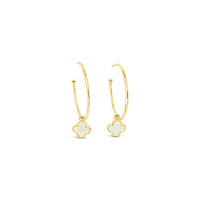 Clover Hoop Set 35mm - Mother of Pearl-Gold