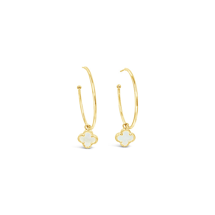 Clover Hoop Set 35mm - Mother of Pearl-Gold