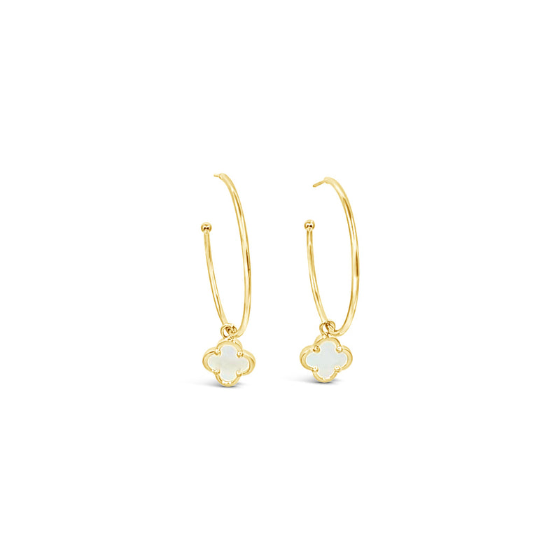 Clover Hoop Set 35mm - Mother of Pearl-Gold