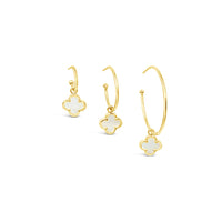 Clover Hoop Set 20mm - Mother of Pearl-Gold