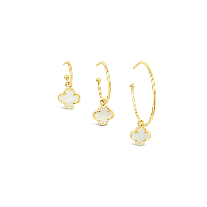 Clover Hoop Set 20mm - Mother of Pearl-Gold