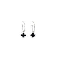 Clover Hoop Set 20mm-Black Agate