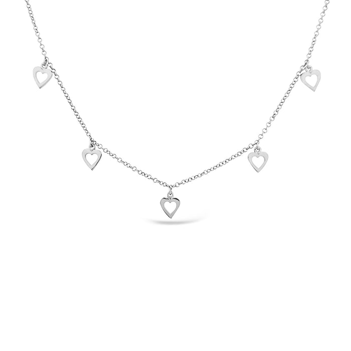 Collier à cinq cœurs ouverts