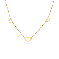 Three Open Hearts Necklace