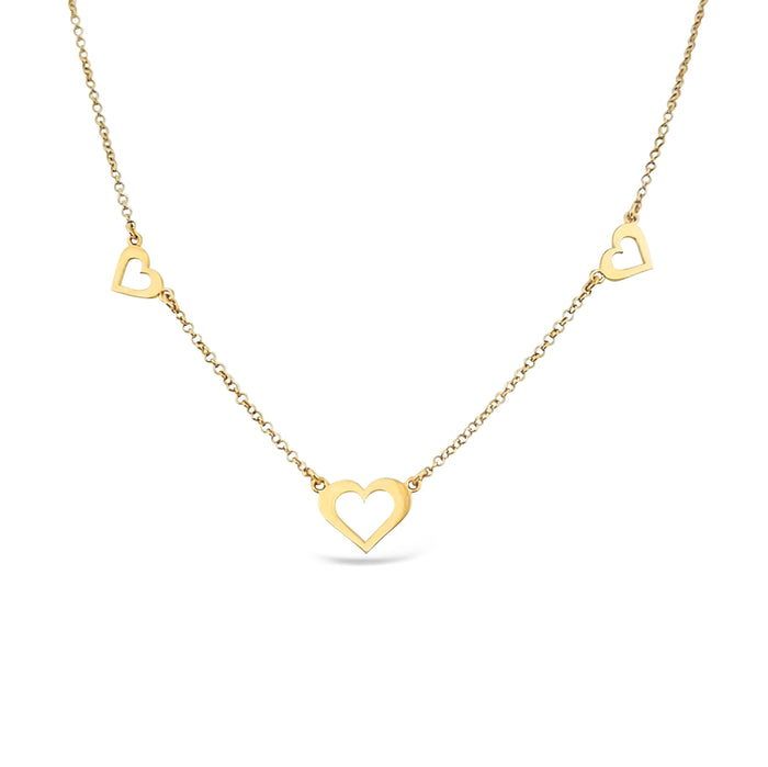 Three Open Hearts Necklace