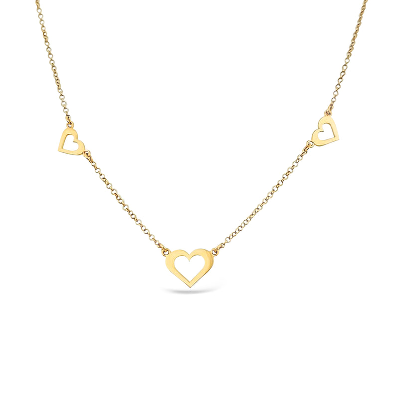 Three Open Hearts Necklace