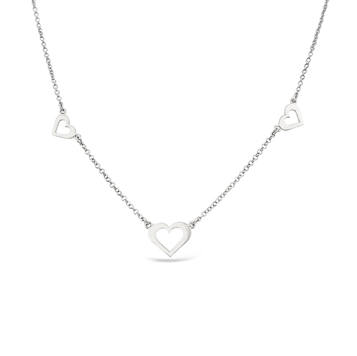 Three Open Hearts Necklace