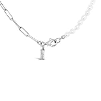 Paperclip and Freshwater Pearl Necklace