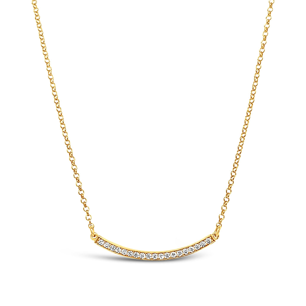 CZ Curved Bar Necklace