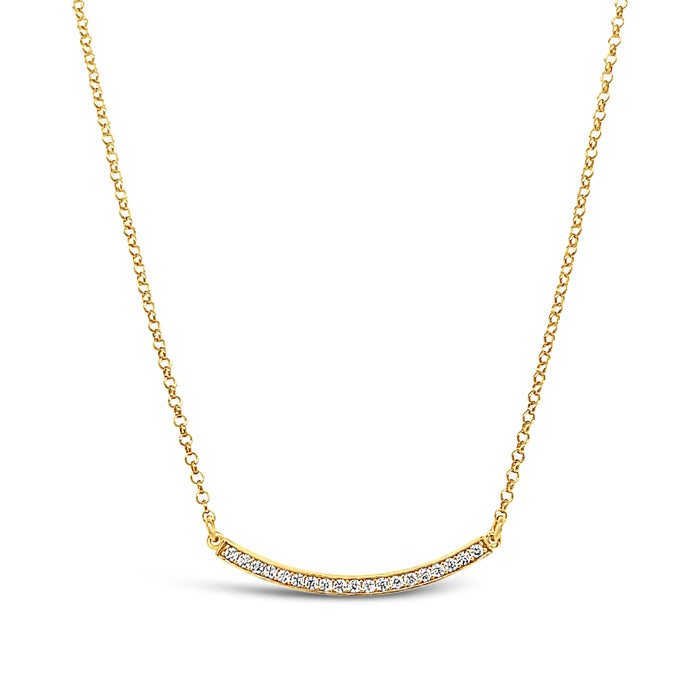 CZ Curved Bar Necklace